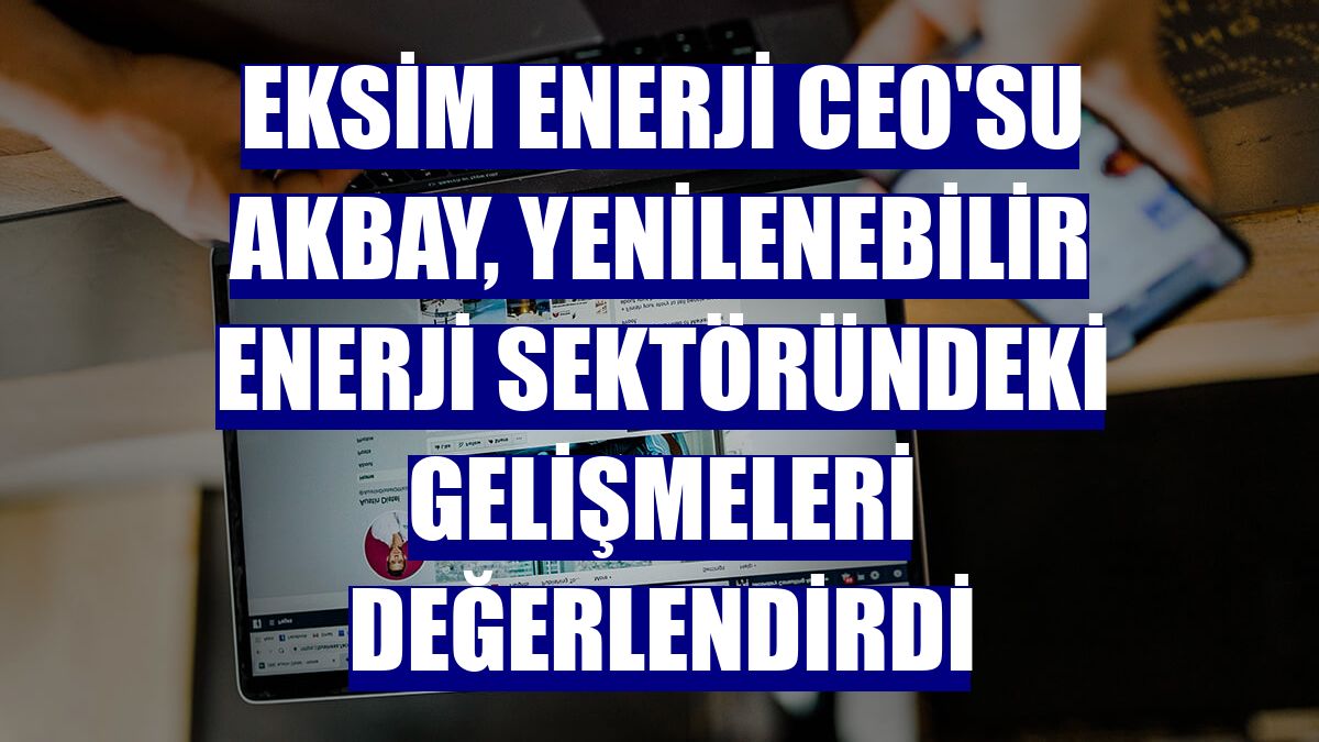 Eksim Enerji CEO'su Akbay, yenilenebilir enerji sektöründeki gelişmeleri değerlendirdi