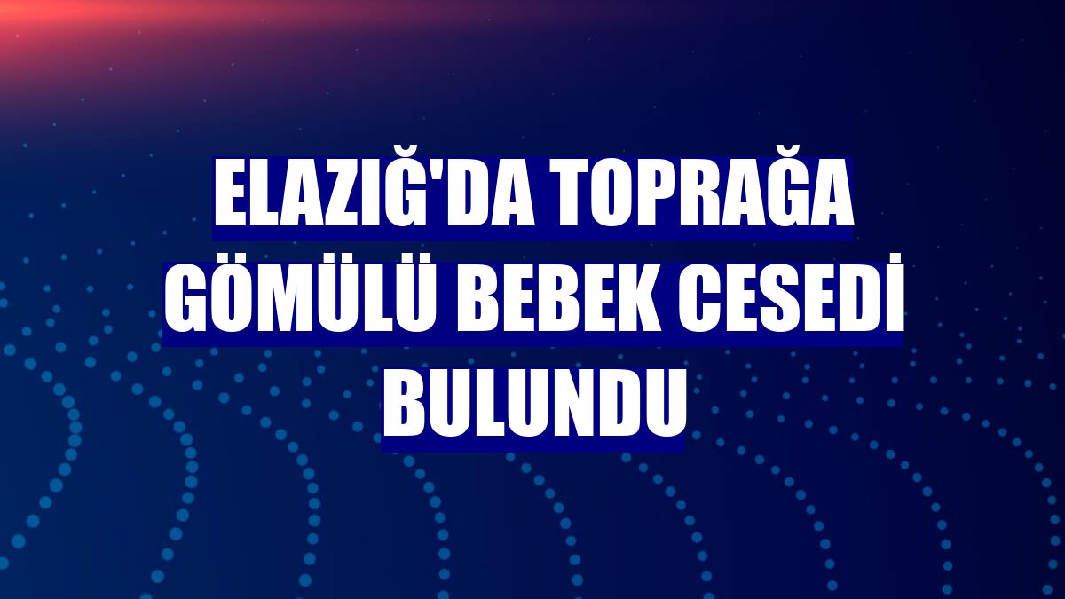 Elazığ'da toprağa gömülü bebek cesedi bulundu