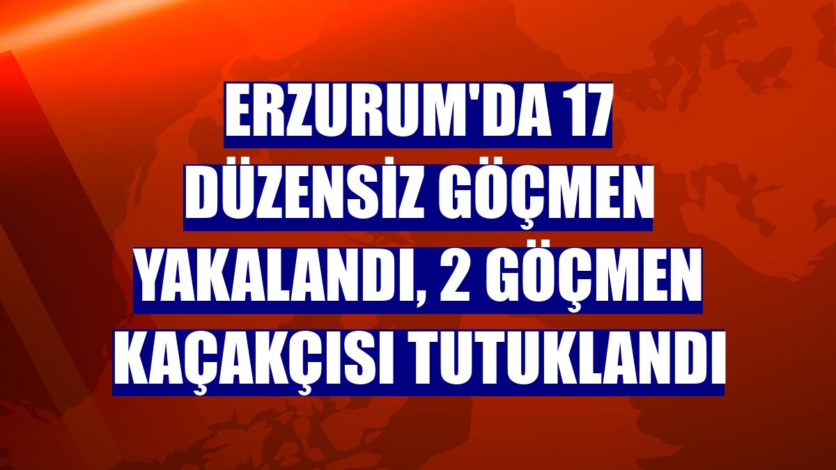 Erzurum'da 17 düzensiz göçmen yakalandı, 2 göçmen kaçakçısı tutuklandı