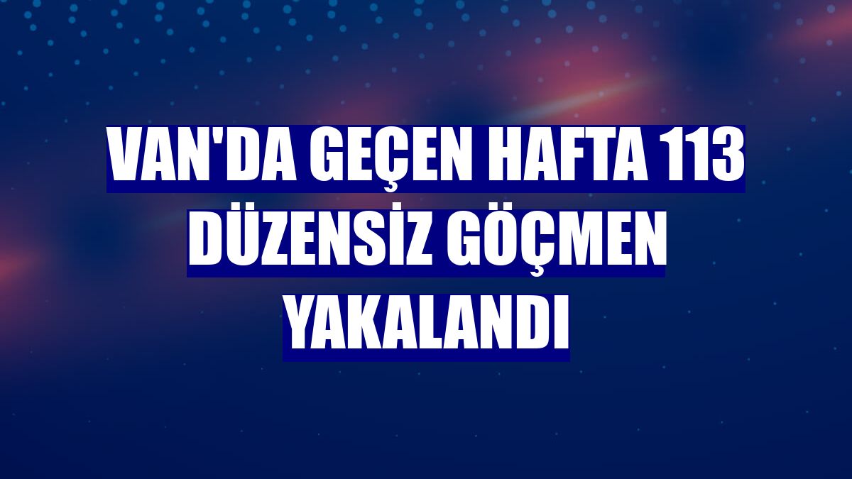Van'da geçen hafta 113 düzensiz göçmen yakalandı