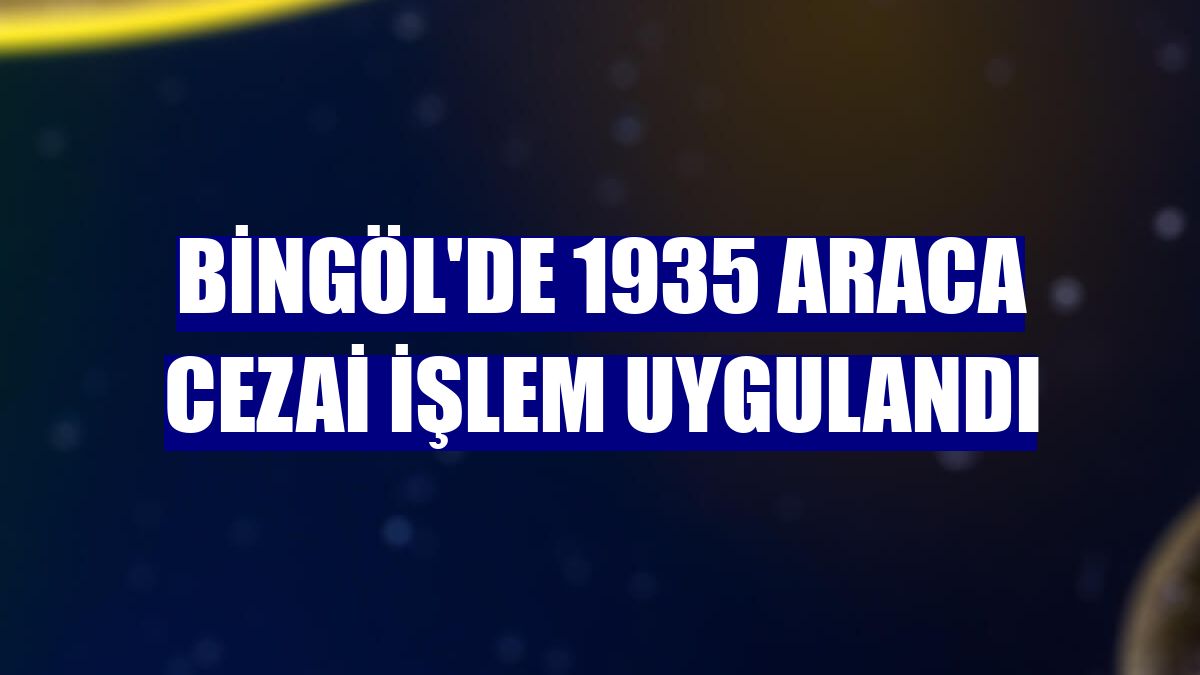 Bingöl'de 1935 araca cezai işlem uygulandı