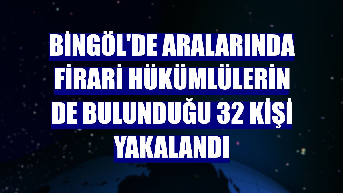 Bingöl'de aralarında firari hükümlülerin de bulunduğu 32 kişi yakalandı