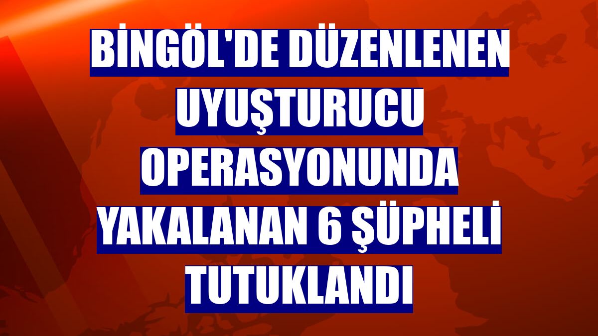 Bingöl'de düzenlenen uyuşturucu operasyonunda yakalanan 6 şüpheli tutuklandı