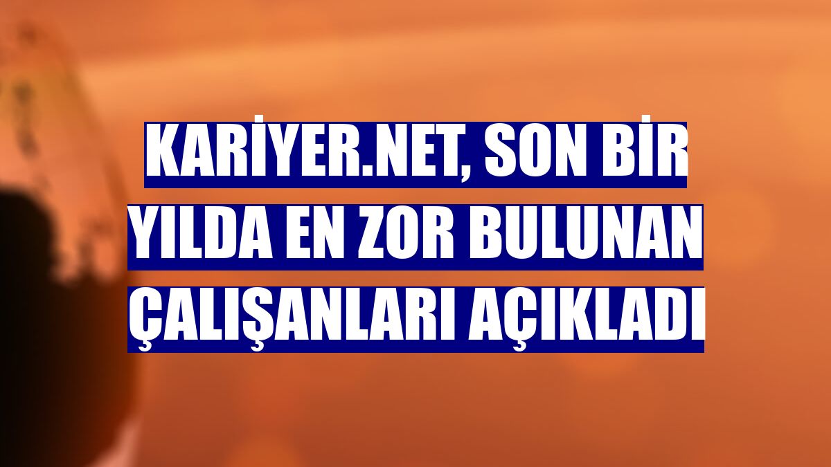 Kariyer.net, son bir yılda en zor bulunan çalışanları açıkladı