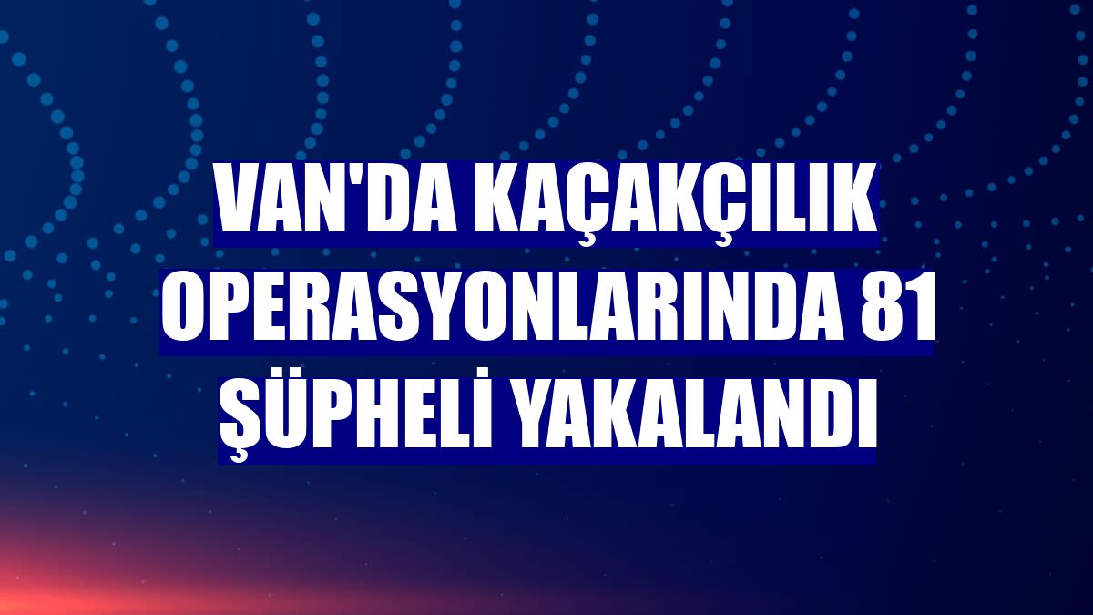 Van'da kaçakçılık operasyonlarında 81 şüpheli yakalandı