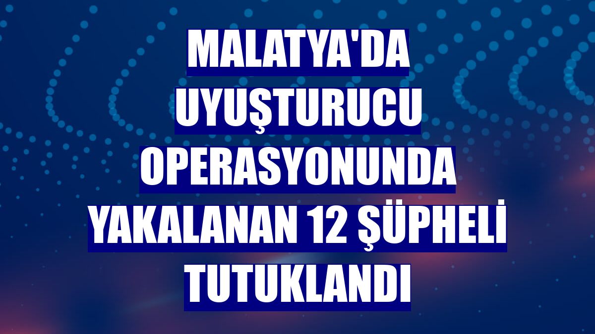 Malatya'da uyuşturucu operasyonunda yakalanan 12 şüpheli tutuklandı