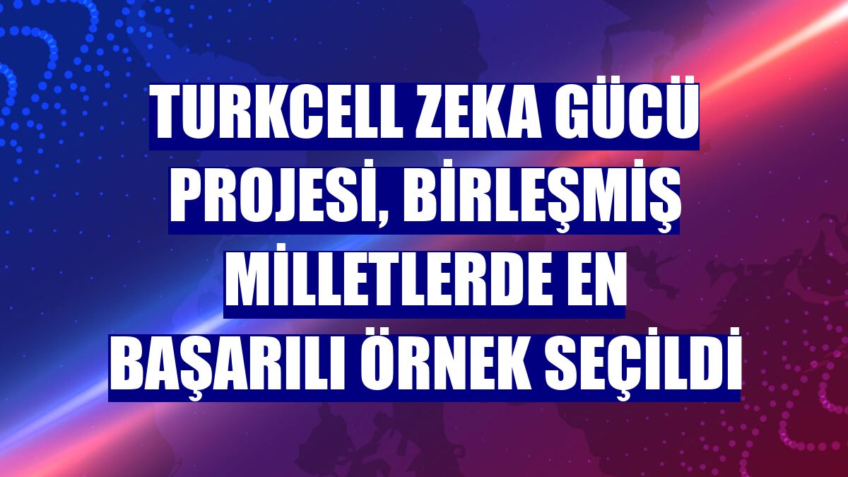 Turkcell Zeka Gücü Projesi, Birleşmiş Milletlerde en başarılı örnek seçildi