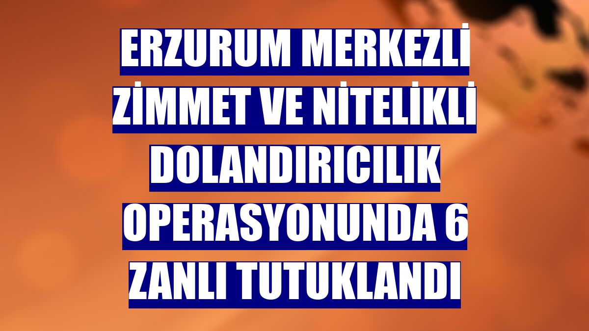 Erzurum merkezli zimmet ve nitelikli dolandırıcılık operasyonunda 6 zanlı tutuklandı