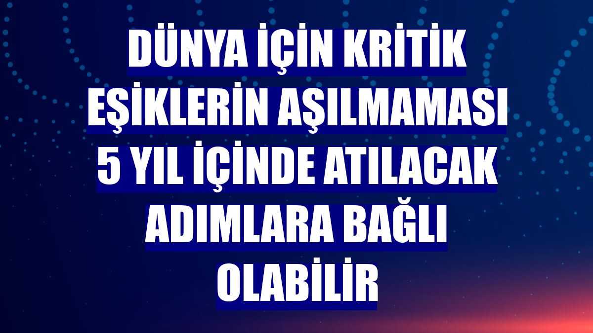 Dünya için kritik eşiklerin aşılmaması 5 yıl içinde atılacak adımlara bağlı olabilir