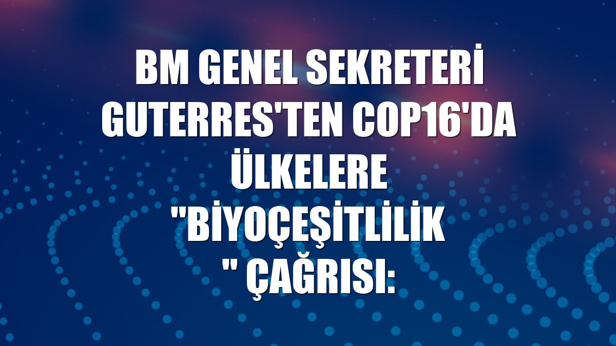 BM Genel Sekreteri Guterres'ten COP16'da ülkelere "biyoçeşitlilik" çağrısı: