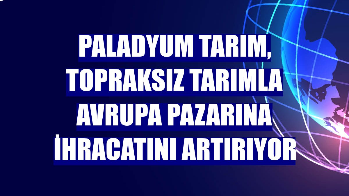 Paladyum Tarım, topraksız tarımla Avrupa pazarına ihracatını artırıyor