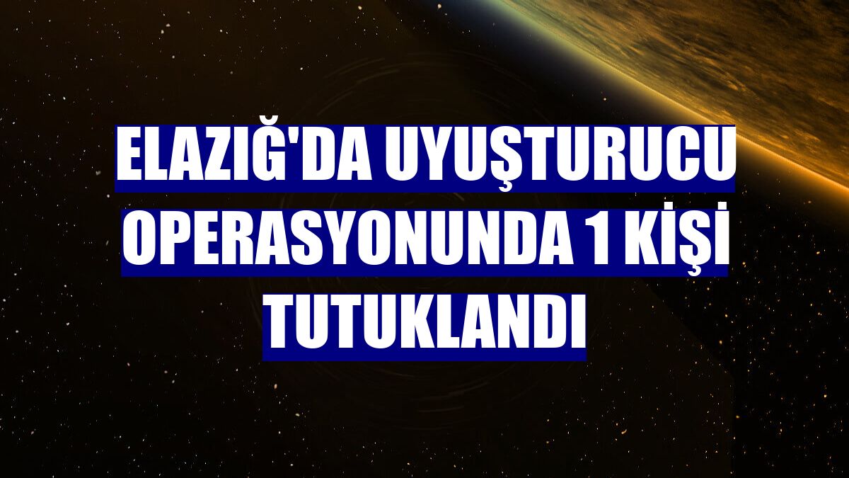 Elazığ'da uyuşturucu operasyonunda 1 kişi tutuklandı