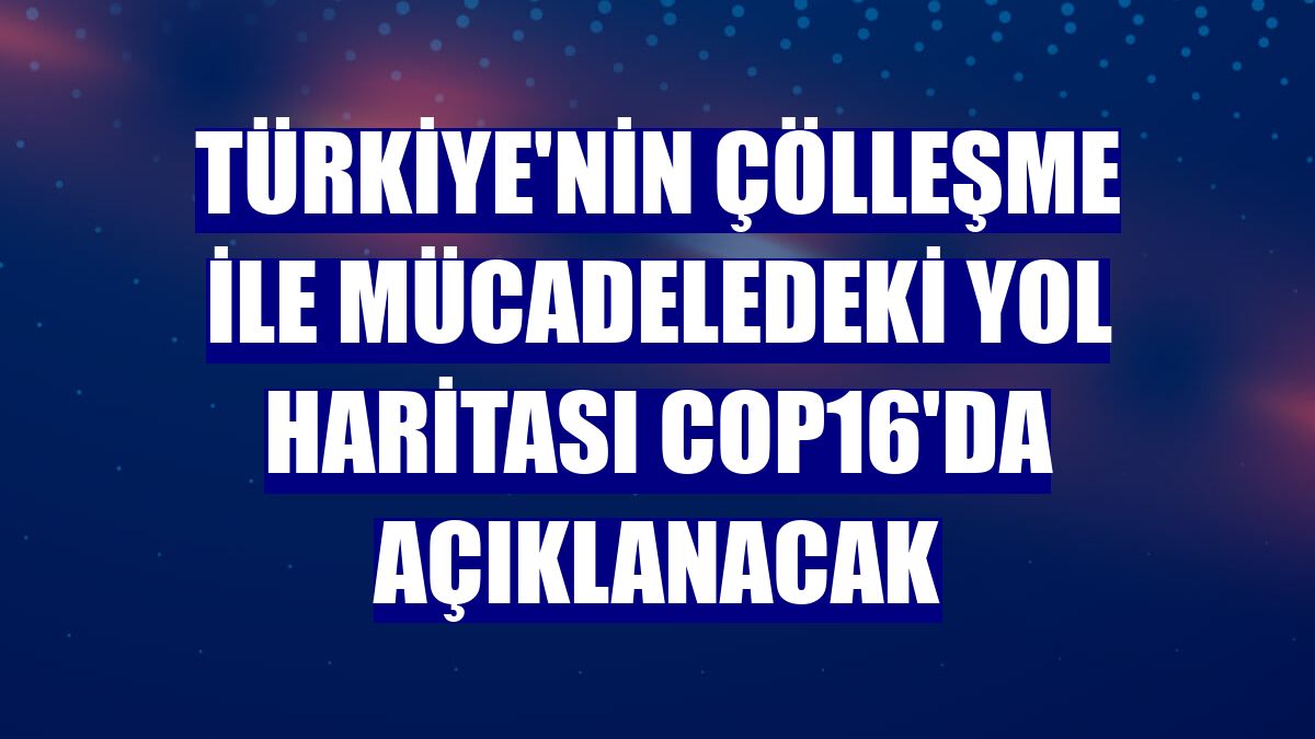 Türkiye'nin çölleşme ile mücadeledeki yol haritası COP16'da açıklanacak
