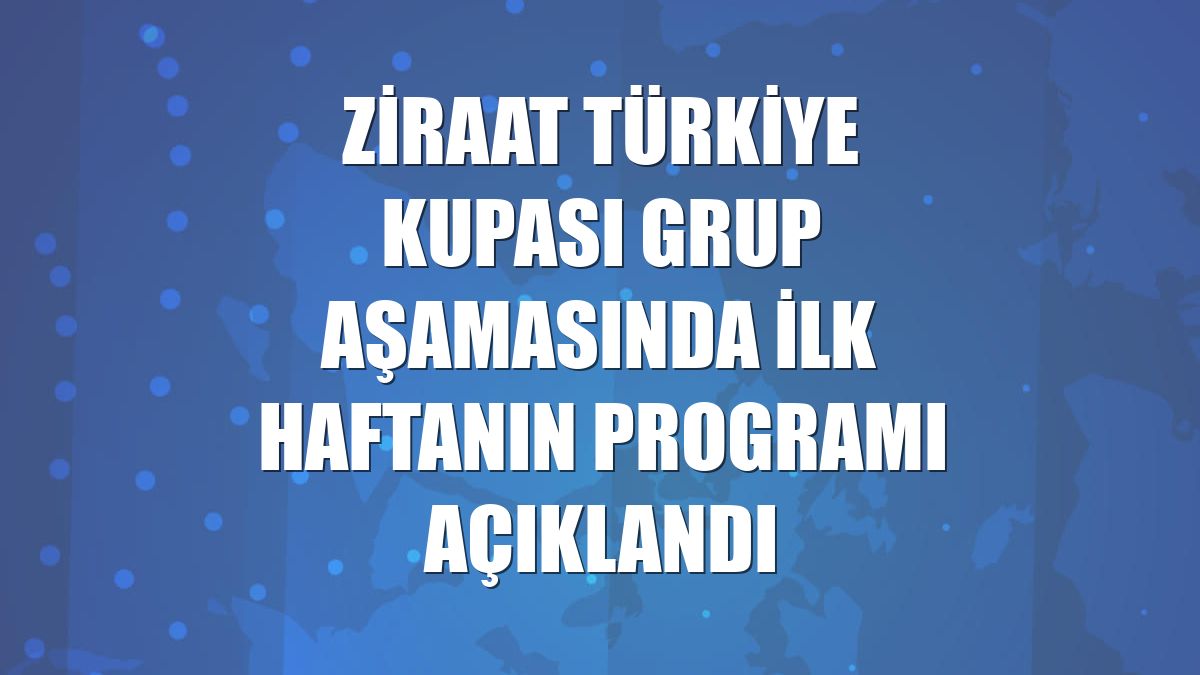 Ziraat Türkiye Kupası grup aşamasında ilk haftanın programı açıklandı