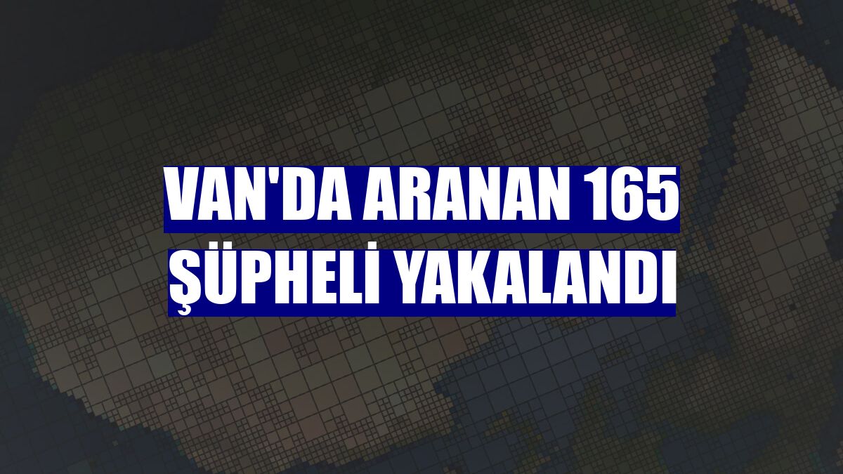 Van'da aranan 165 şüpheli yakalandı