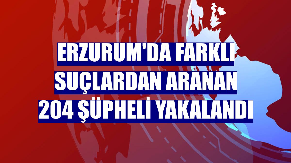 Erzurum'da farklı suçlardan aranan 204 şüpheli yakalandı