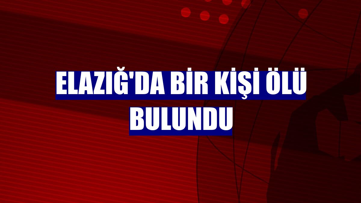Elazığ'da bir kişi ölü bulundu