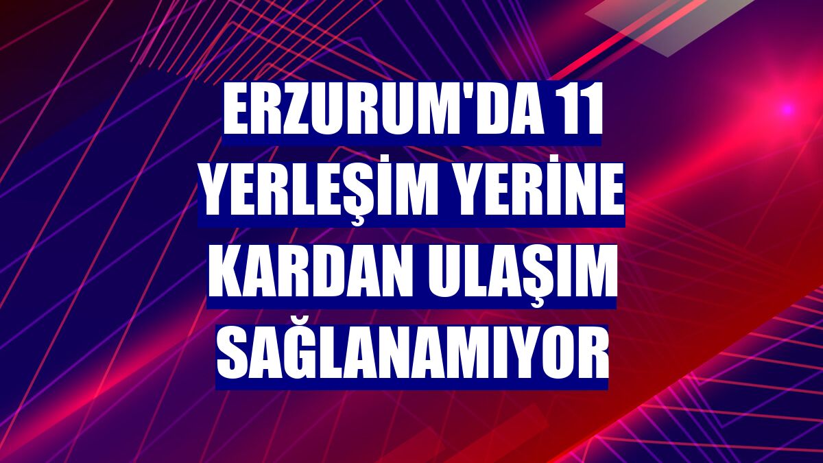 Erzurum'da 11 yerleşim yerine kardan ulaşım sağlanamıyor
