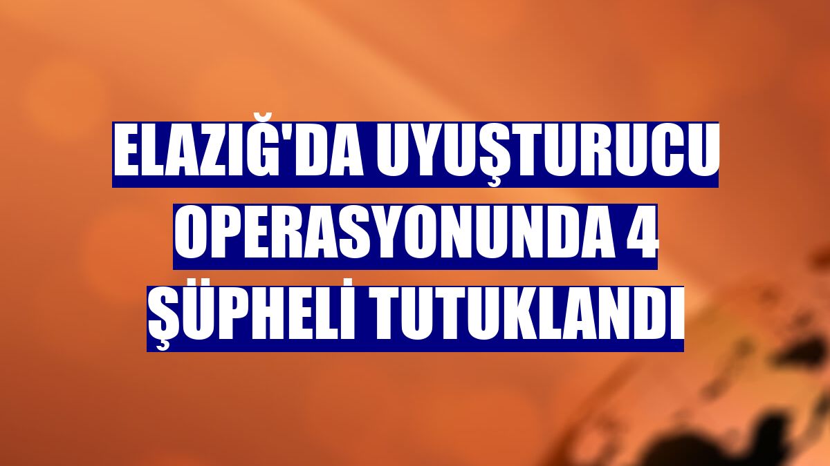 Elazığ'da uyuşturucu operasyonunda 4 şüpheli tutuklandı