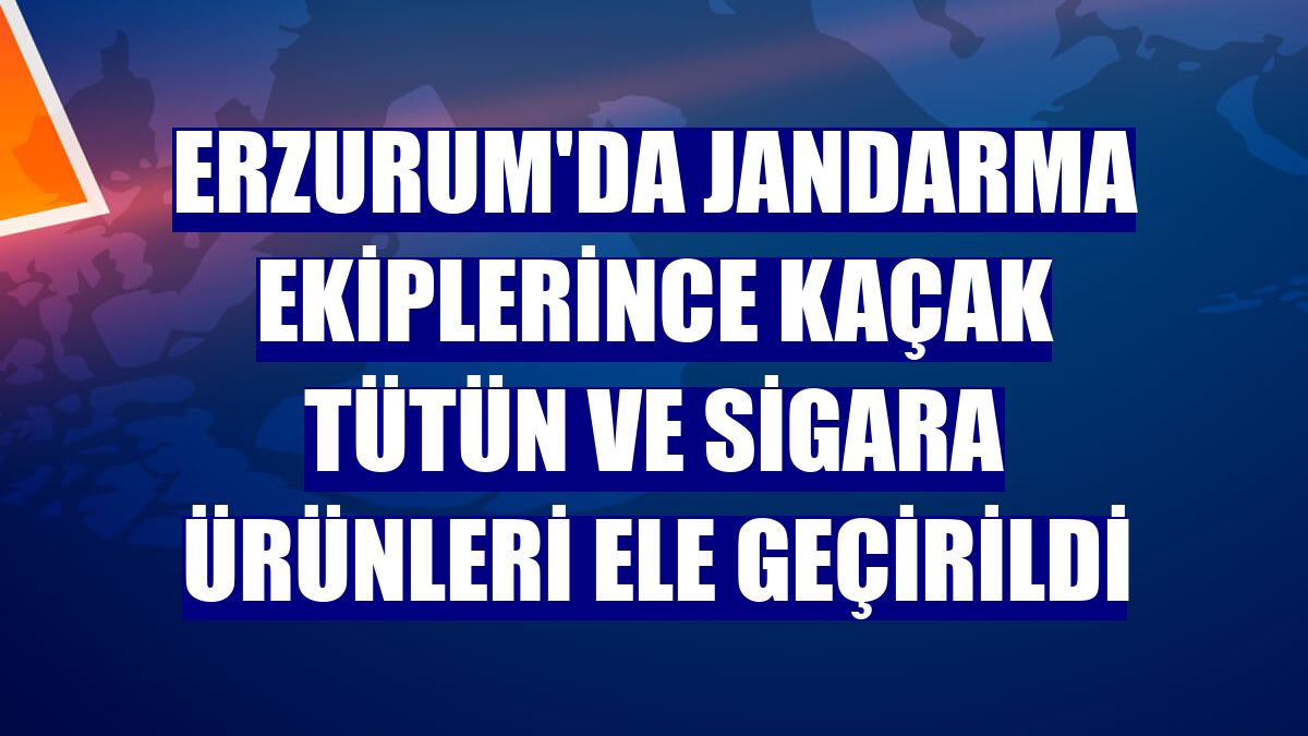 Erzurum'da jandarma ekiplerince kaçak tütün ve sigara ürünleri ele geçirildi