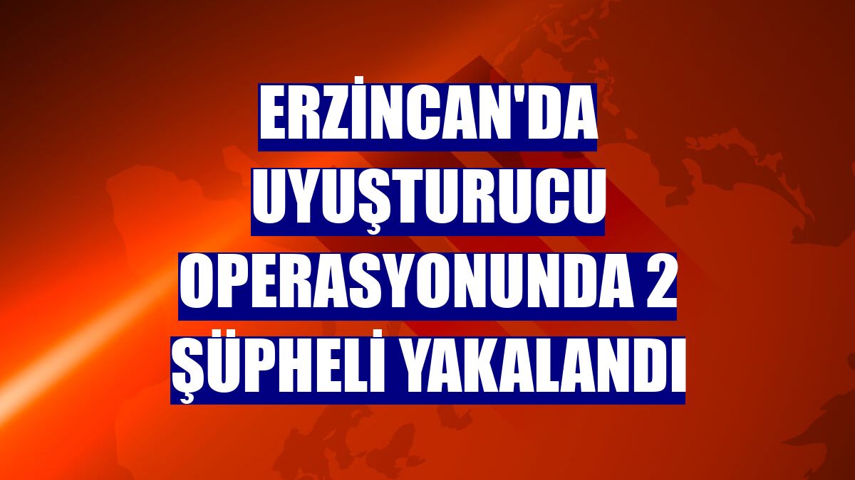 Erzincan'da uyuşturucu operasyonunda 2 şüpheli yakalandı