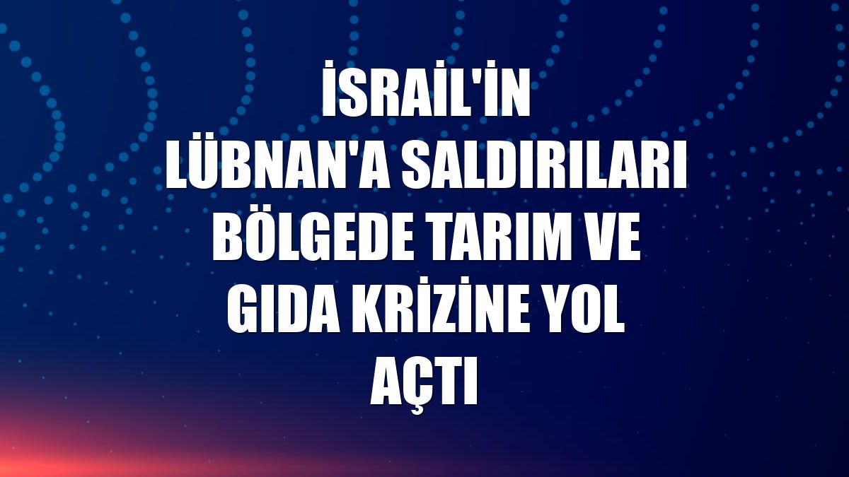 İsrail'in Lübnan'a saldırıları bölgede tarım ve gıda krizine yol açtı