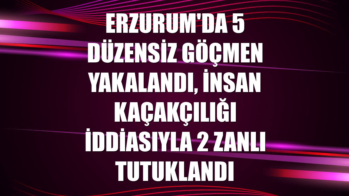 Erzurum'da 5 düzensiz göçmen yakalandı, insan kaçakçılığı iddiasıyla 2 zanlı tutuklandı