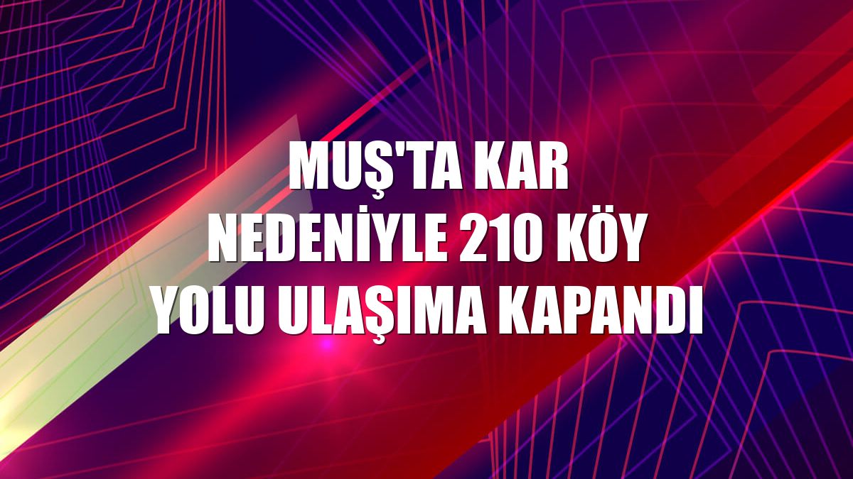 Muş'ta kar nedeniyle 210 köy yolu ulaşıma kapandı