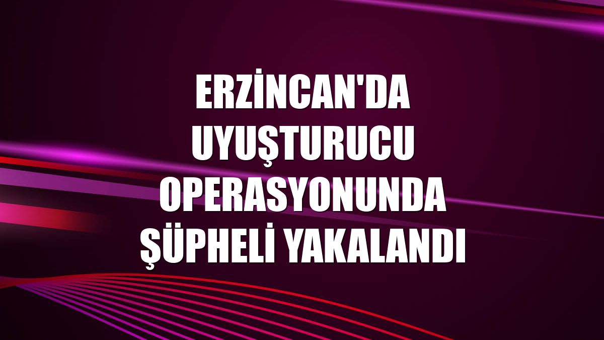 Erzincan'da uyuşturucu operasyonunda şüpheli yakalandı