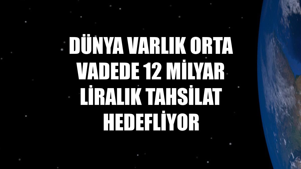 Dünya Varlık orta vadede 12 milyar liralık tahsilat hedefliyor