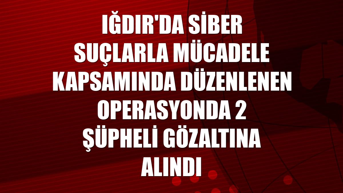 Iğdır'da siber suçlarla mücadele kapsamında düzenlenen operasyonda 2 şüpheli gözaltına alındı