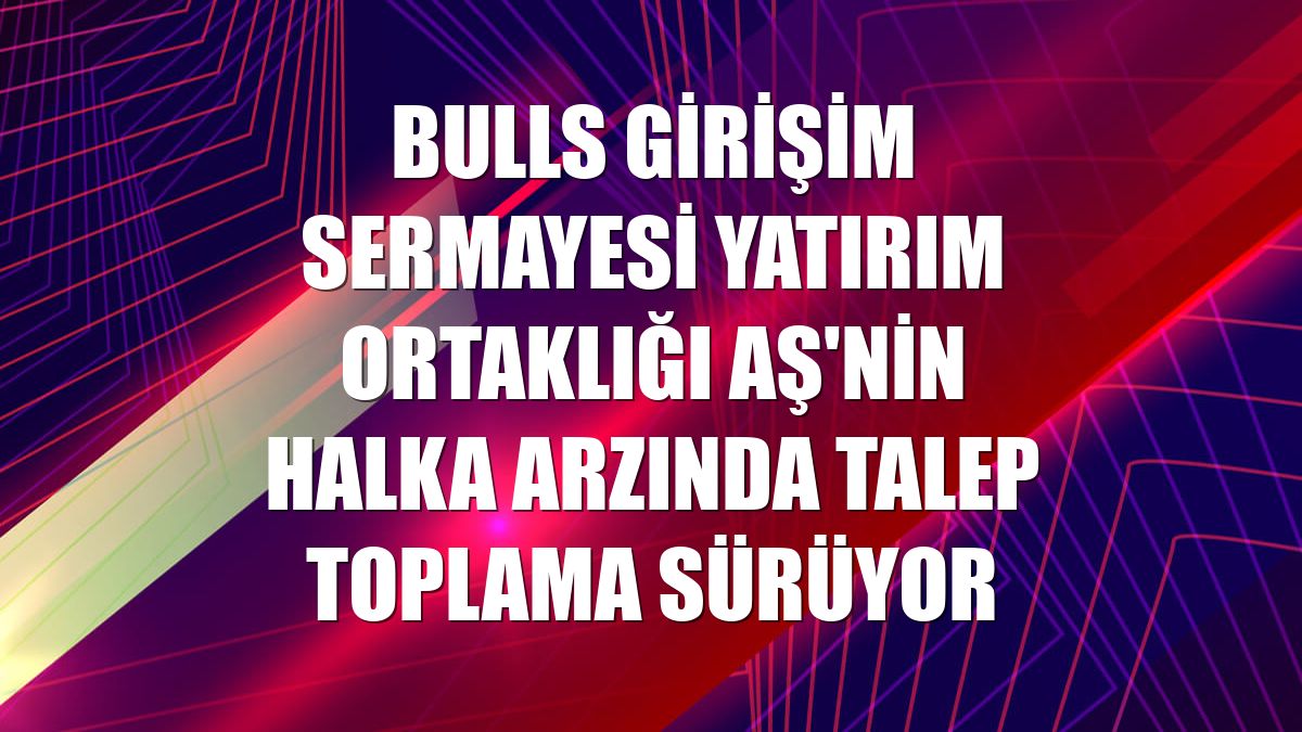 Bulls Girişim Sermayesi Yatırım Ortaklığı AŞ'nin halka arzında talep toplama sürüyor