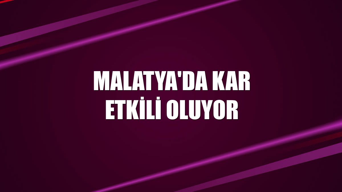 Malatya'da kar etkili oluyor