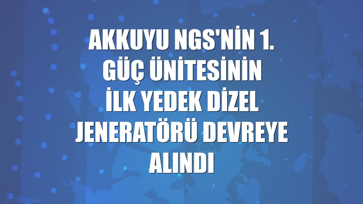 Akkuyu NGS'nin 1. güç ünitesinin ilk yedek dizel jeneratörü devreye alındı