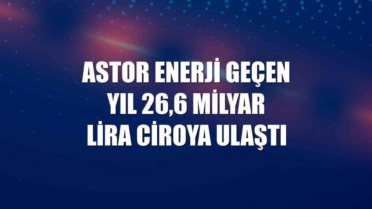 Astor Enerji geçen yıl 26,6 milyar lira ciroya ulaştı