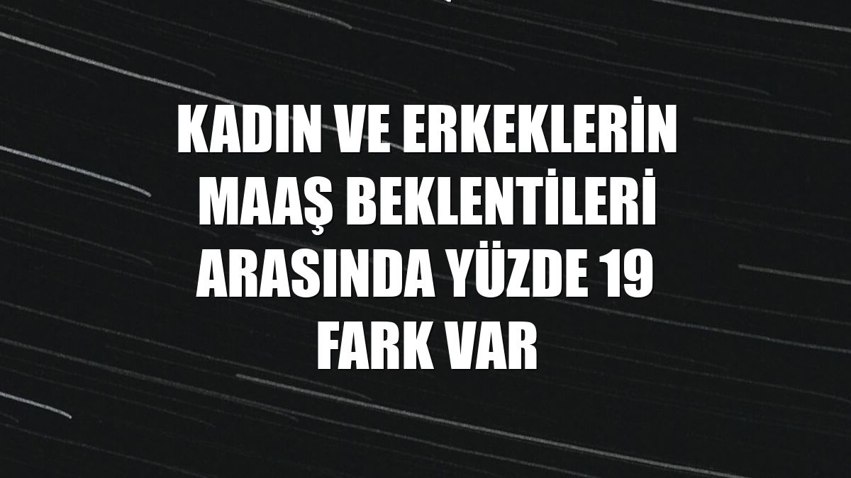 Kadın ve erkeklerin maaş beklentileri arasında yüzde 19 fark var