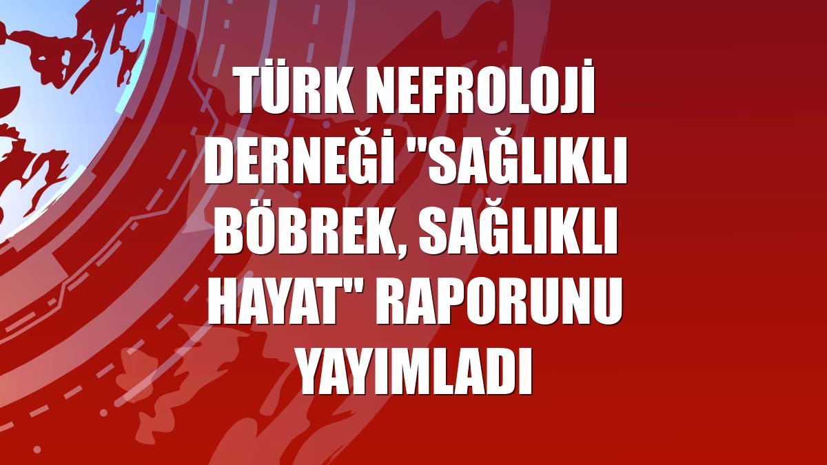 Türk Nefroloji Derneği "Sağlıklı Böbrek, Sağlıklı Hayat" raporunu yayımladı