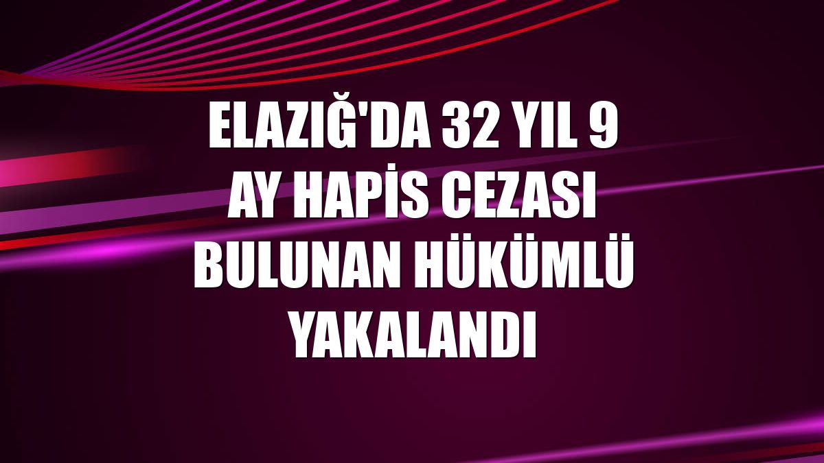 Elazığ'da 32 yıl 9 ay hapis cezası bulunan hükümlü yakalandı