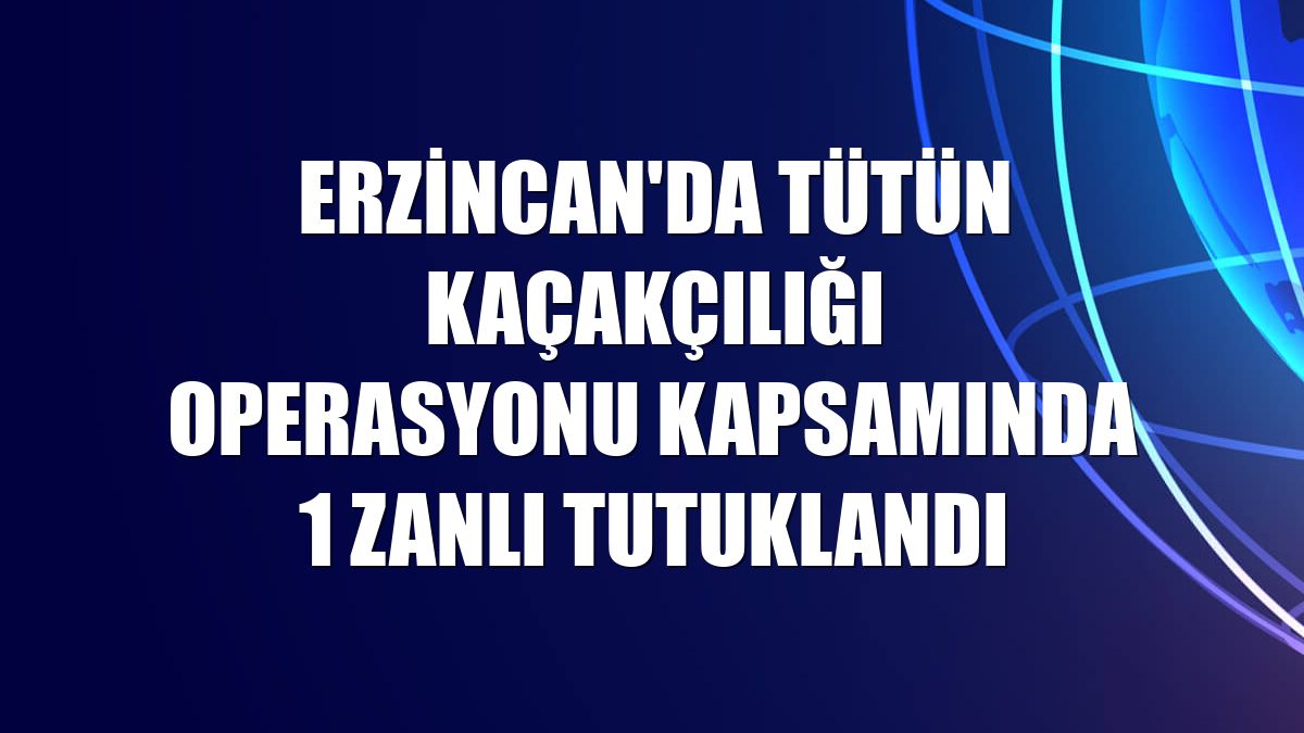 Erzincan'da tütün kaçakçılığı operasyonu kapsamında 1 zanlı tutuklandı