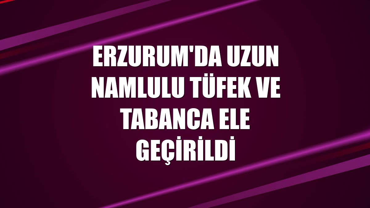 Erzurum'da uzun namlulu tüfek ve tabanca ele geçirildi