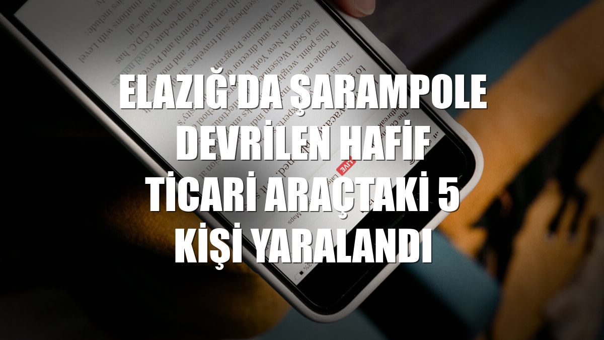 Elazığ'da şarampole devrilen hafif ticari araçtaki 5 kişi yaralandı