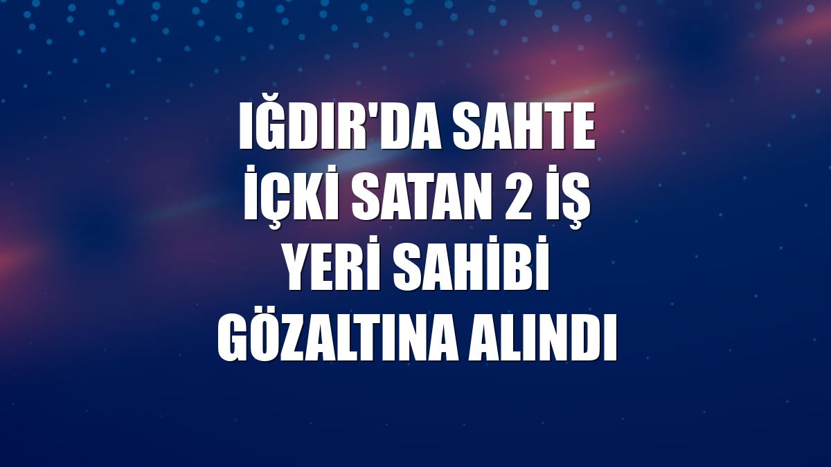 Iğdır'da sahte içki satan 2 iş yeri sahibi gözaltına alındı