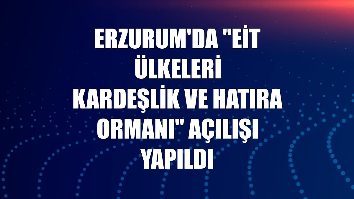 Erzurum'da "EİT Ülkeleri Kardeşlik ve Hatıra Ormanı" açılışı yapıldı