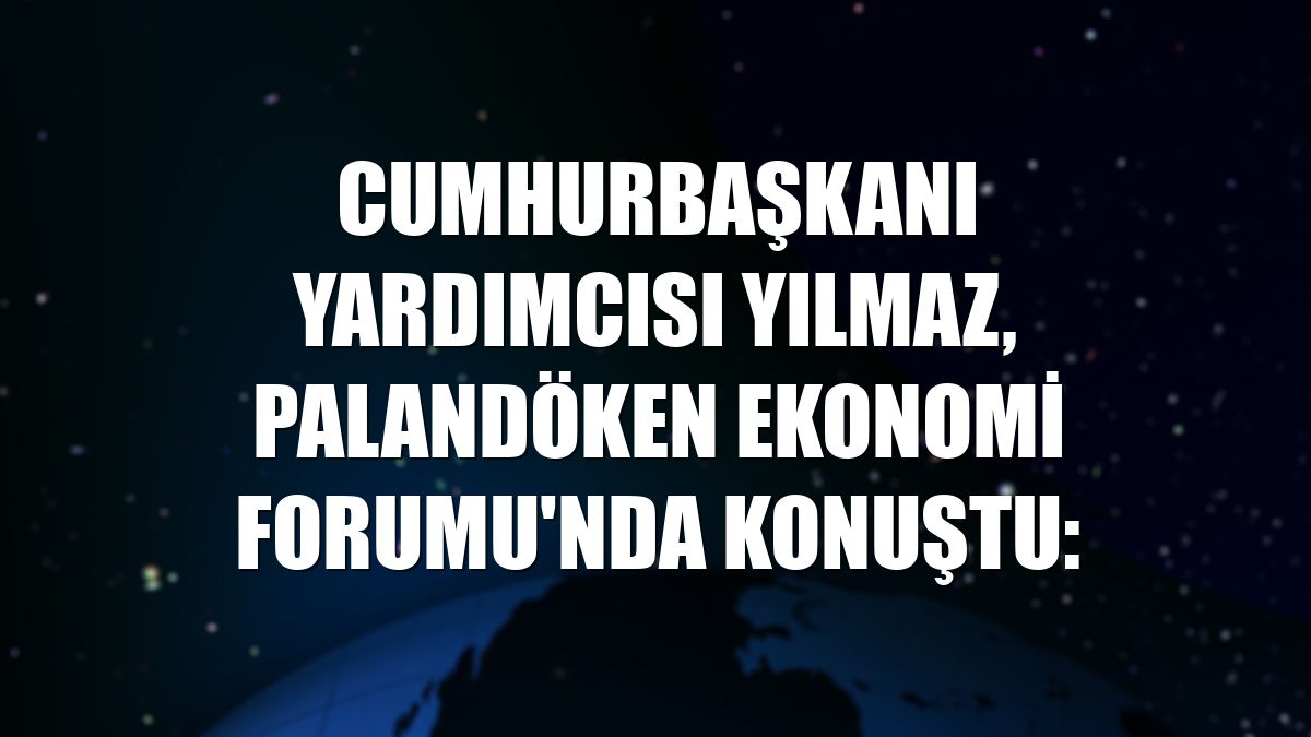Cumhurbaşkanı Yardımcısı Yılmaz, Palandöken Ekonomi Forumu'nda konuştu: