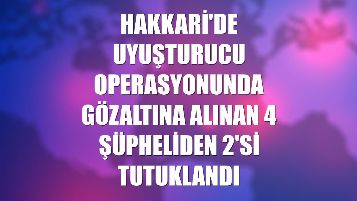 Hakkari'de uyuşturucu operasyonunda gözaltına alınan 4 şüpheliden 2'si tutuklandı