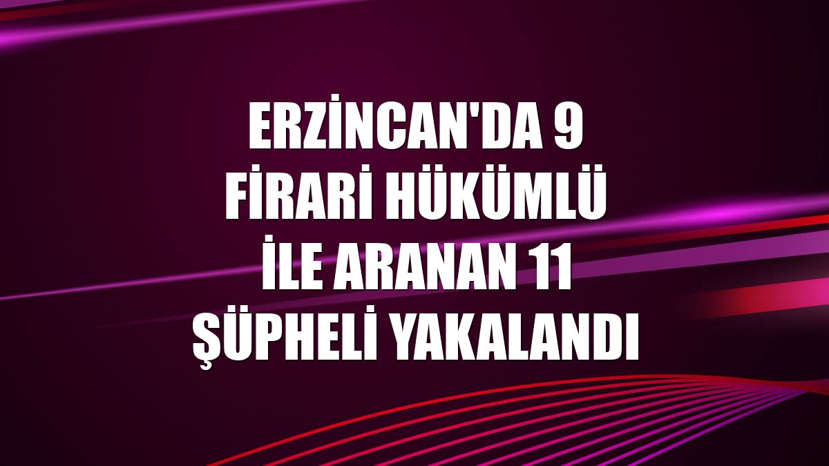 Erzincan'da 9 firari hükümlü ile aranan 11 şüpheli yakalandı