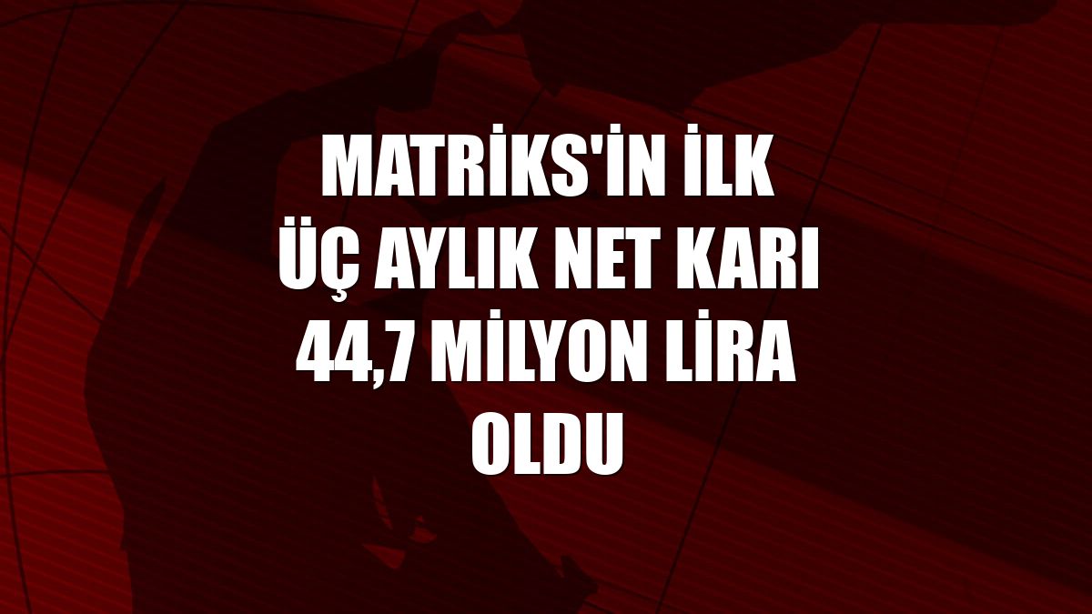 Matriks'in ilk üç aylık net karı 44,7 milyon lira oldu