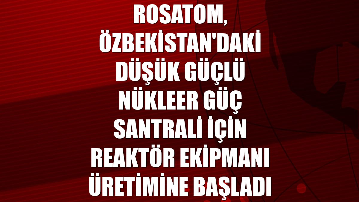 Rosatom, Özbekistan'daki düşük güçlü nükleer güç santrali için reaktör ekipmanı üretimine başladı