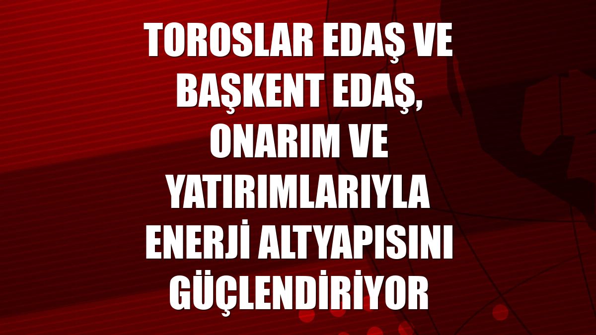 Toroslar EDAŞ ve Başkent EDAŞ, onarım ve yatırımlarıyla enerji altyapısını güçlendiriyor