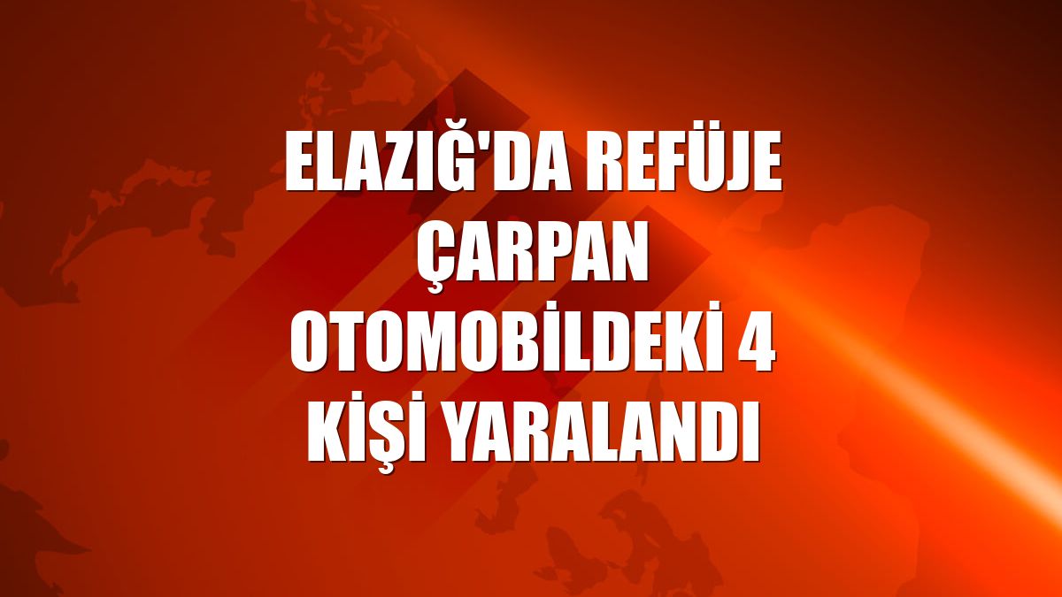 Elazığ'da refüje çarpan otomobildeki 4 kişi yaralandı